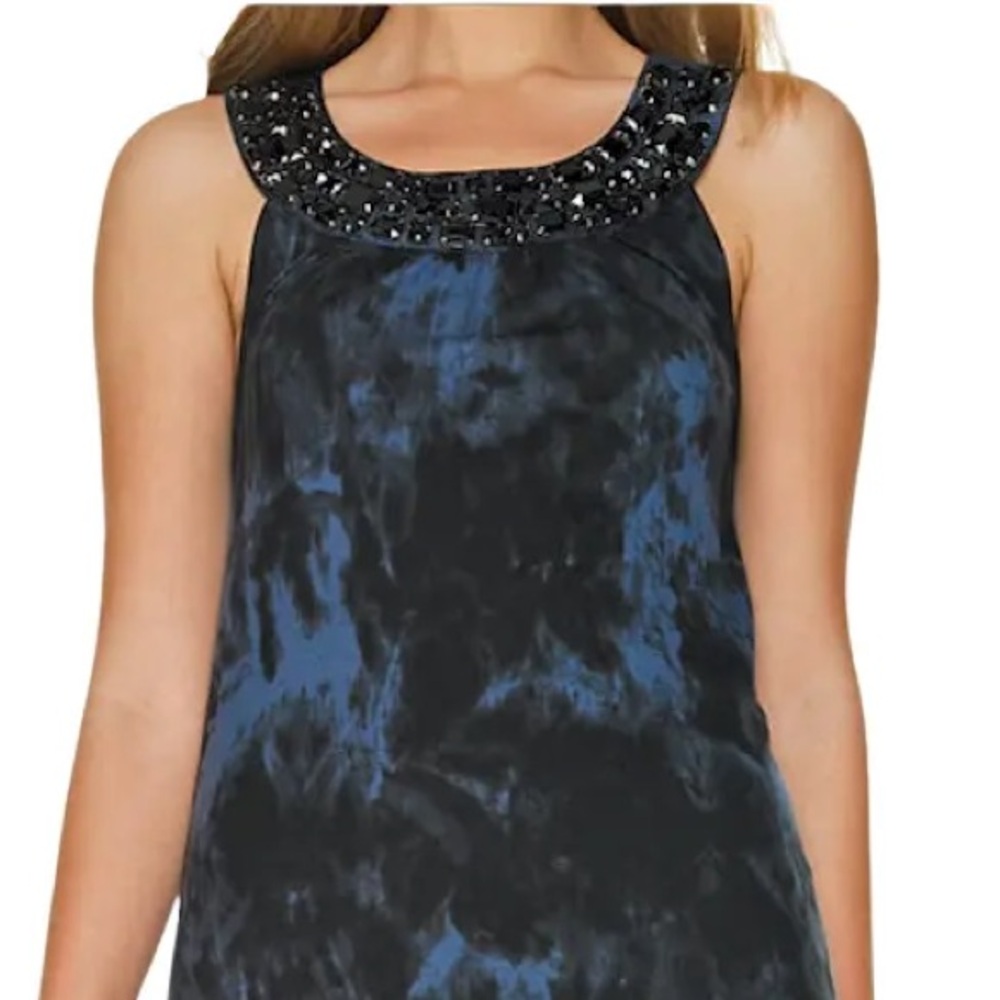 Michael Kors Tie Dye Washed Indigo Jersey Dress Sz 1X